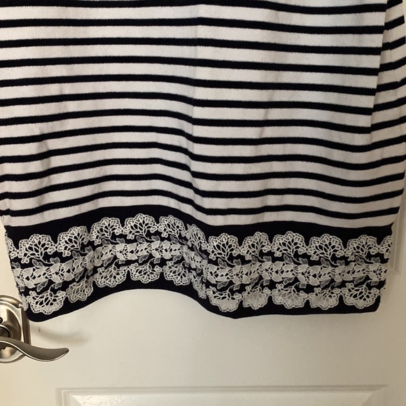 Black & White Striped Talbots Casual Dress Size XL Barely Worn - Picture 2 of 6